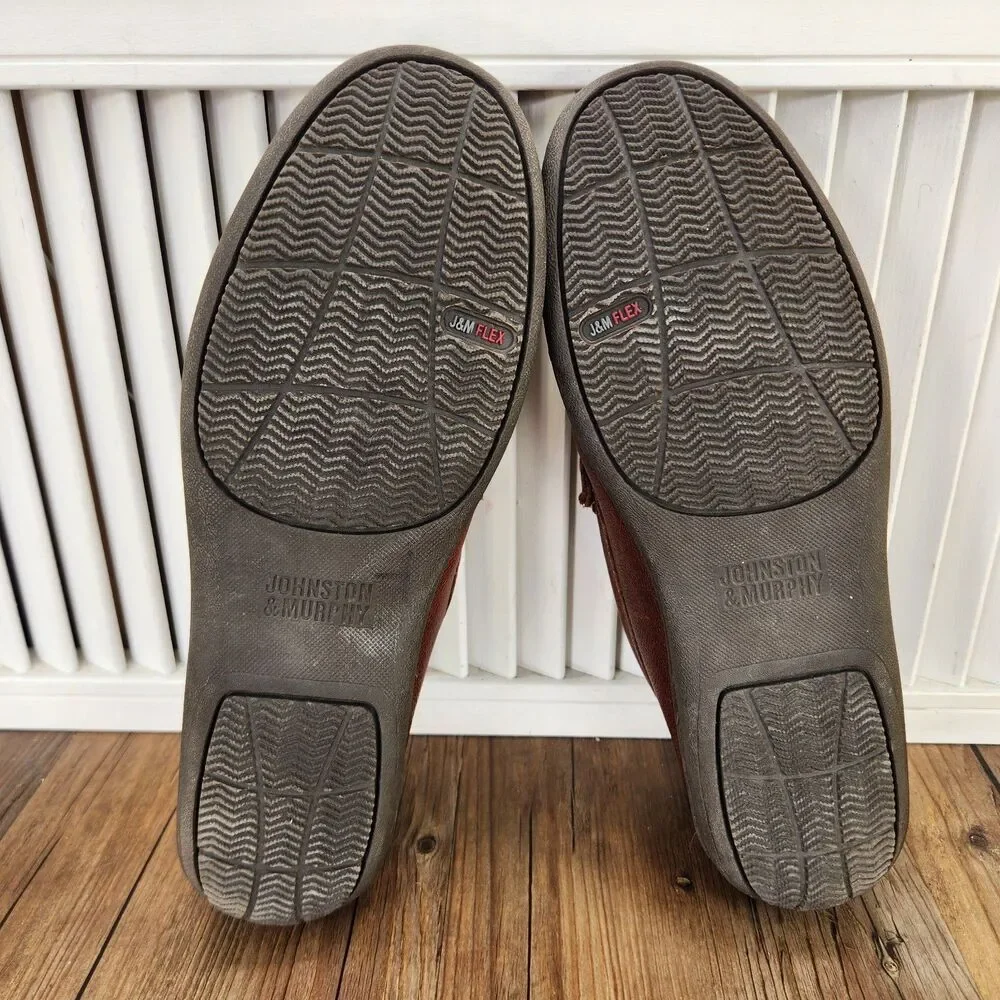 Johnston & Murphy Fowler Penny Loafer Mens Sz 9.5M Brown Leather Sheepskin Shoes